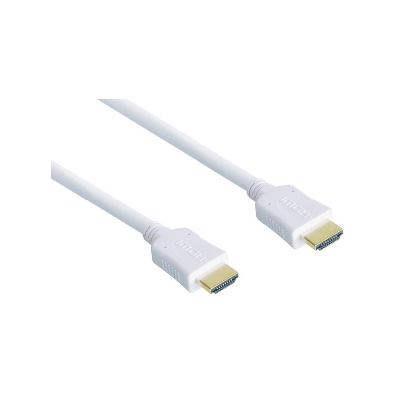 Good Connections High Speed HDMI Cavo 1m con Ethernet gold Stecker Bianco